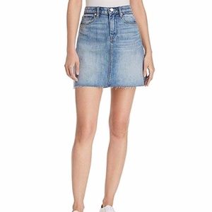 BlankNYC Frayed Hem Light Wash Denim Skirt